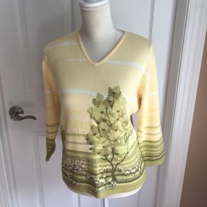 Susan Bristol Hand embroidered sweater size large